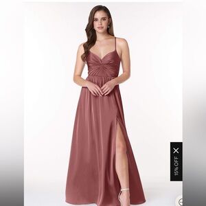 Dusty Rose / Amethyst Satin Raya Azazie Dress from VIRAL Wedding